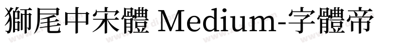 獅尾中宋體 Medium字体转换